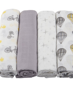 Traveler Bamboo Muslin Swaddle 4PK